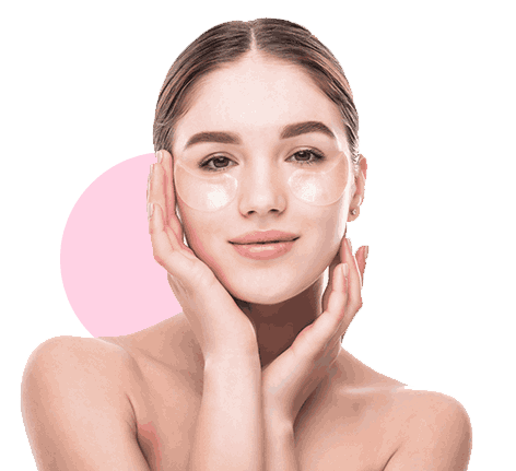 Women with under-eye patches