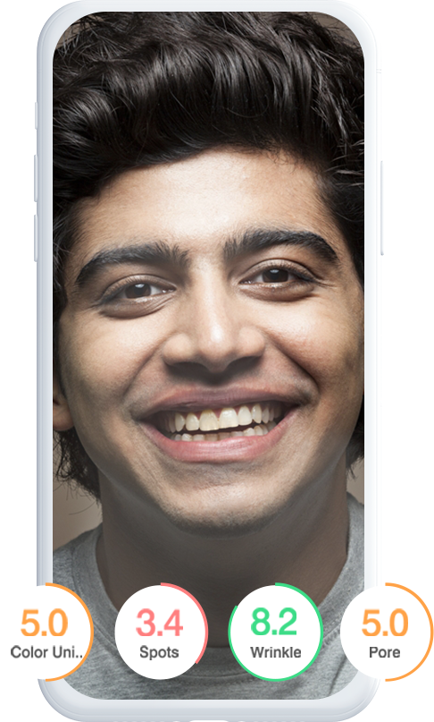 results screen of a skin analysis app
